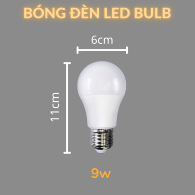Combo Bóng Đèn Led Bulb HUTA 9w Đuôi E27, Tiết Kiệm Điện, Chống Nước, Ánh Sáng Trắng/Vàng, Trang Trí Quán Cà Phê, Nhà Hàng