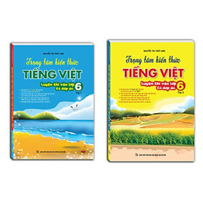 Combo Trọng tâm kiến thức tiếng việt (luyện thi vào lớp 6) tập 1+2 (có đáp án). Tặng bút