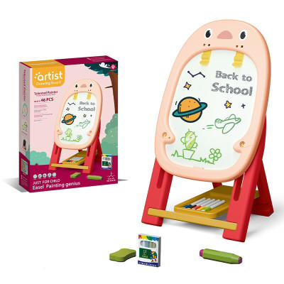 Bảng Viết Có Giá Đỡ, Bảng Vẽ Từ Tính 2 Mặt, Điều Chỉnh Chân Ghế Di Động Tặng Kèm Phụ Kiện Phấn Và Bút Viết Xóa Cho Bé