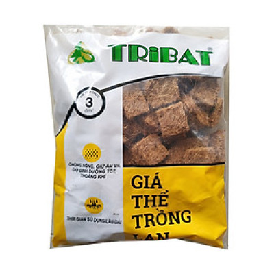 Xơ dừa giá thể trồng lan đã xử lý Tribat  (Gói 3 lít )