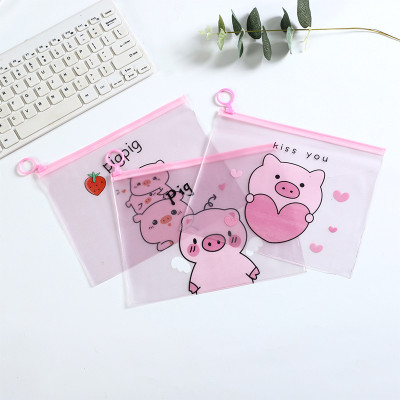 Combo 2 túi đựng bút khóa zip lợn hồng pink pig nhiều mẫu