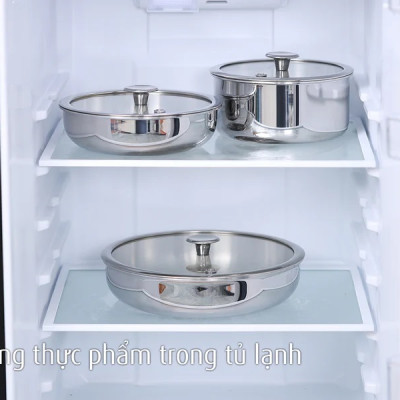 Bộ nồi chảo iNox cán rời 9 món - Không phủ lớp chống dính