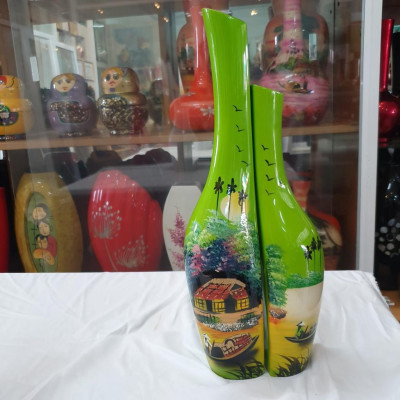 Bình Hoa Sơn Mài - Bình Đôi Tình Yêu | Size 25x10 cm | Thủ Công Nghệ Thuật – Biểu Tượng Gắn Kết