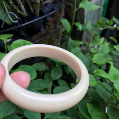 VÒNG TRẮNG NI 54MM x Bản Cao 12mm x Dầy 8mm . VÒNG TAY NỮ ĐEO MÀU TRẮNG GIẢ NGÀ HAY GỌI LÀ XƯƠNG MỸ NGHỆ SIZE 54MM x Bản Cao 12mm x Dầy 8mm NẶNG 50KG - 57KG ĐEO Ạ