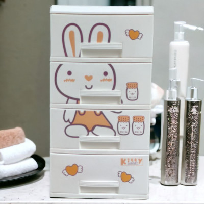 TỦ NHỰA 4 TẦNG KIT TY ĐỰNG ĐỒ ĐA NĂNG MÀU TRẮNG