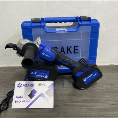 Máy Mài Pin ASAKE 21V Pin Khủng 15 Cell, Động Cơ Không Chổi Than, 100% Dây Đồng - Bảo Hành 12 Tháng