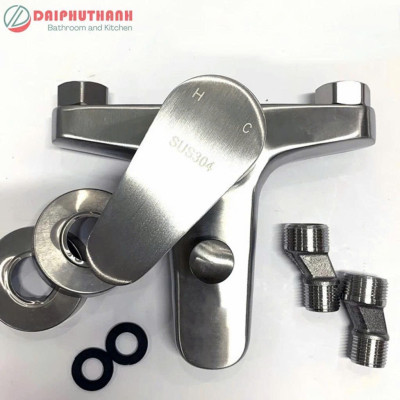 Bộ Vòi Sen Tắm Nóng Lạnh KZ-SV02TD Inox SUS304 - Đủ bộ gồm củ sen, tay sen, dây và gác sen,..