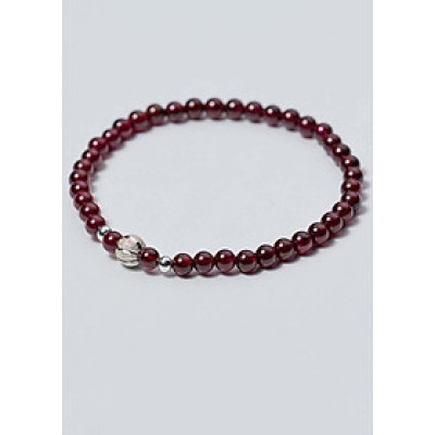 Vòng tay Garnet phối bi họa tiết size hạt 6mm mệnh hỏa, thổ - Ngọc Quý Gemstones