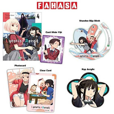 Sách - Lycoris Recoil - Tập 4 - Bản Sưu Tầm - Tặng Kèm Card Nhân Vật + Clear Card + Standee Bập Bênh + Card Bo Góc + Kẹp Acrylic 2 Mặt