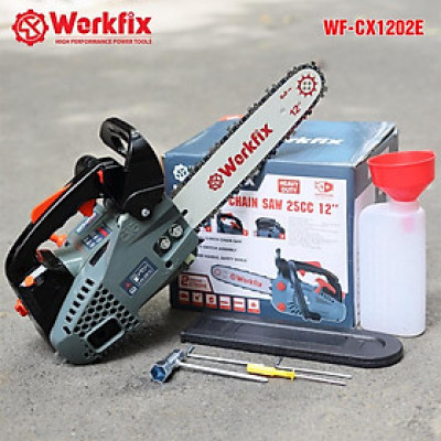 Máy Cưa Xích chạy Xăng 12 Inch Workfix - Máy cưa cụt mini - WF-CX1202E - Công Suất 900W - Động Cơ 2 Thì 25.4cc - Sử Dụng Xăng Pha Nhớt
