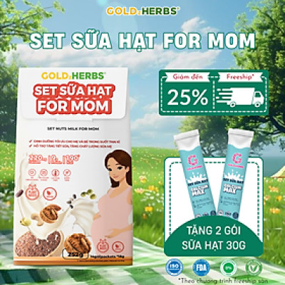 Set sữa hạt cung cấp dưỡng chất toàn diện cho mẹ mang thai và cho con bú GoldzHerbs For Mom – 14 gói/ 500g