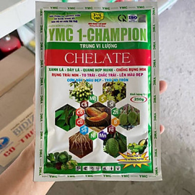 Phân bón vi lượng Champion Trung vi lượng CHELATE (gói 250gr) - xanh lá, dày lá, quang hợp mạnh - chống rụng hoa - rụng trái non - to trái - chắc trái - lên màu đẹp