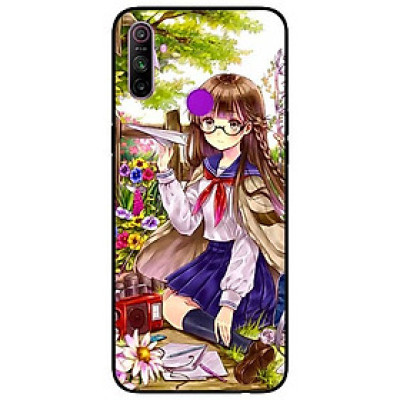 Ốp lưng dành cho Realme C3 mẫu Cô Gái Mắt Kính Đen