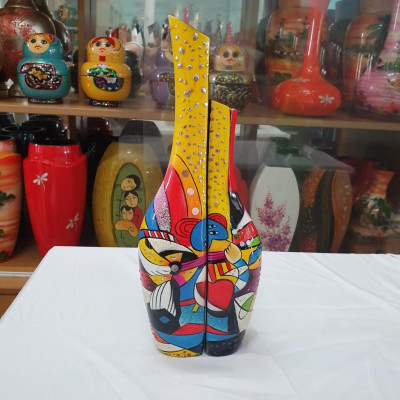 Bình Hoa Sơn Mài - Bình Đôi Tình Yêu | Size 25x10 cm | Thủ Công Nghệ Thuật – Biểu Tượng Gắn Kết