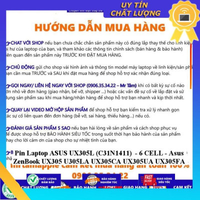 Pin dùng cho Laptop ASUS UX305L (C31N1411) Asus ZenBook UX305 U305LA UX305CA UX305UA UX305FA - Hàng Nhập Khẩu New Seal