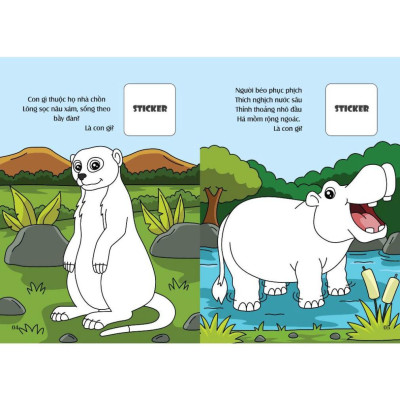 Sách - Bé Tô Màu - Khám Phá Châu Phi Hoang Dã - 20+ Hình Dán Sticker - Việt Thư