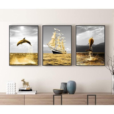 Tranh tráng gương cao cấp bộ 3 