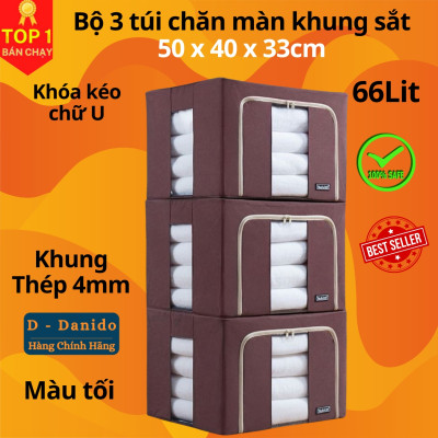 Bộ 3 Túi Đựng Chăn Màn Khung Sắt Gấp Gọn miDoctor (CÓ CHỌN MÀU)