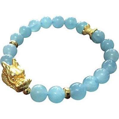 Vòng Đá Aquamarine Mix Tỳ Hưu Ngọc Quý Gemstones VPT032