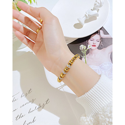 Lắc tay nữ kiểu bi đính đá, khóa rút T1