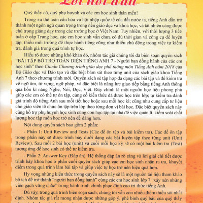 	Bài Tập Bổ Trợ Toàn Diện Tiếng Anh 7 _ABB