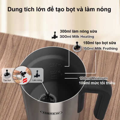 Máy tạo bọt sữa Nóng và Lạnh 4 trong 1. Thương hiệu Mỹ cao cấp HiBREW - M3A. Hàng chính hãng
