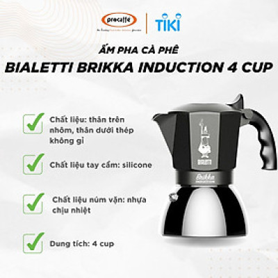BIALETTI Ấm pha cà phê BRIKKA INDUCTION 4 cup - Hàng chính hãng