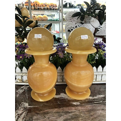 Bộ combo cặp Lục Bình Lọ Hoa kết hợp quả cầu phong thủy