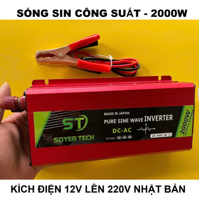 Kích Điện Inverter Cao Cấp Nhật Bản – 12V Lên 220V, Công Suất 2000W, An Toàn Tiết Kiệm
