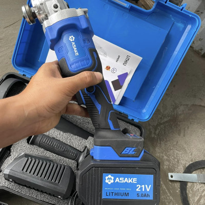 Máy Mài Pin ASAKE 21V Pin Khủng 15 Cell, Động Cơ Không Chổi Than, 100% Dây Đồng - Bảo Hành 12 Tháng