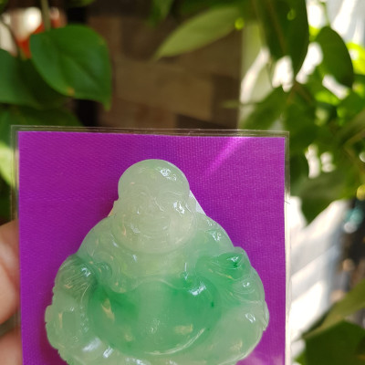 Mặt Dây Chuyền Nam Đẹp Phật Di Lặc Ngồi Cầm Thỏi Vàng Cười tươi 100% đá cẩm thạch tự nhiên Màu trắng bóng cả tượng điểm xanh lý quá đẹp giữa bụng thỏi tiền vàng  Size Ngang 48mm x Cao 48mm x Dầy 9mm mệnh Thủy Mộc đeo may mắn ạ