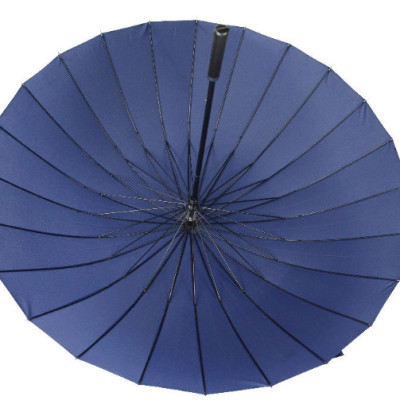 Ô dù cán dài 24 nan cỡ lớn siêu chắc chắn chống lật vải chống uv màu xanh đen