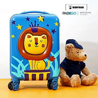 Vali Kéo Cho Trẻ Em BeddyBear - Size xách tay lên máy bay 17 inch - họa tiết Dập nổi 3D Sư Tử - Bánh xe đôi xoay 360 độ - Cần kéo hợp kim nhôm cao cấp - Bảo hành chính hãng 2 năm
