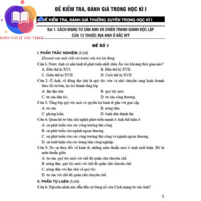 Sách - đề kiểm tra đánh giá lịch sử 8 (bám sát sgk kết nối tri thức với cuộc sống)