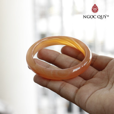Vòng chalcedony bản hẹ dày 7-8mm - Ngọc Quý Gemstones