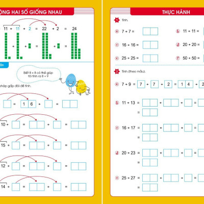 Combo Rèn kĩ năng tính nhanh, tính nhẩm + Rèn kĩ năng Cộng trừ trong phạm vi 100 (không nhớ và có nhớ) - Bí quyết học giỏi toán cho trẻ 6-7 tuổi 