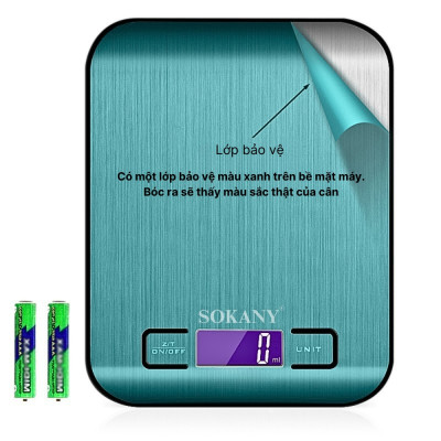 Cân tiểu ly 5kg Sokany SK-19026 màu bạc, chống nước, độ chính xác cao  - HÀNG CHÍNH HÃNG - DELIYA