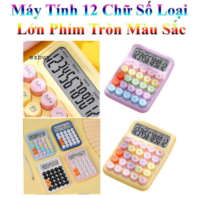 Máy Tính 12 Chữ Số Loại Lớn Phím Tròn Màu Sắc Thời Trang Xinh Xắn