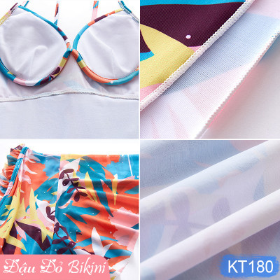 Bộ bơi liền thân nữ dáng váy quyến rũ, thun bơi đẹp co giãn 4 chiều thoáng mát, áo có sẵn gọng đệm, tôn dáng giấu bụng tốt | KT180