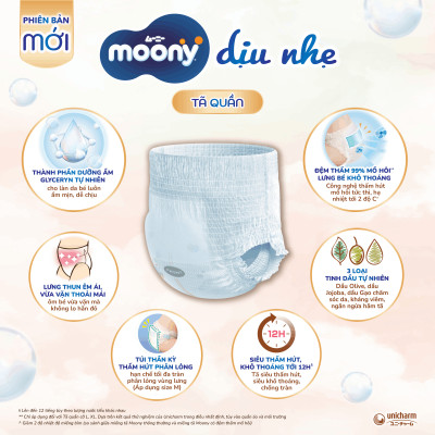 Tã quần Moony Moony Dịu Nhẹ  M46/L36/X32