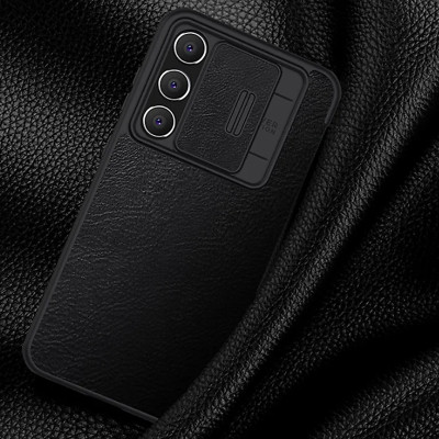 Bao da cho SamSung Galaxy S23 FE chính hãng Nillkin QIN có nắp trượt bảo vệ camera sau - Hàng chính hãng