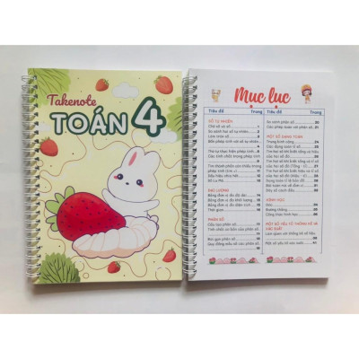 Sách Số tay Takenote lớp 4: Toán + Tiếng Việt 4-5 Khổ A5 (Phiên Bản Mới Nhất)