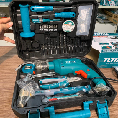 BỘ ĐỒ NGHỀ CÓ MÁY KHOAN BÚA 115 CHI TIẾT TOTAL THKTHP1152C - HÀNG CHÍNH HÃNG