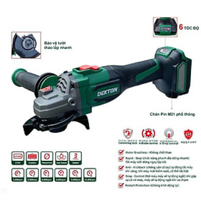 MÁY MÀI GÓC DÙNG PIN  M21-AG100PROMAX  DEKTON-HÀNG CHÍNH HÃNG