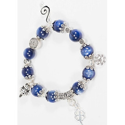 Vòng Đá Kyanite Phối Charm Nốt Nhạc Bạc Ngọc Quý Gemstones