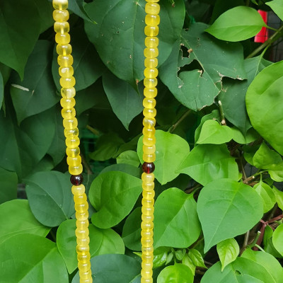 Sợi Dây Chuỗi Đeo Cổ Hổ Phách Bánh Xe Vàng Anh trang sức phong thủy quý hiếm sang đẹp 7mm 100% qua sự hóa thạch nhựa cây thông cổ đại quý giá và có giá trị cao  Rất hợp mệnh kim, thổ, thủy tốt sức khỏe,may mắn khó có loại đá nào sánh kịp ạ