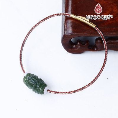 Vòng dây thép lu thống ngọc bích 17.5 x10mm mệnh hỏa, thổ - Ngọc Quý Gemstones