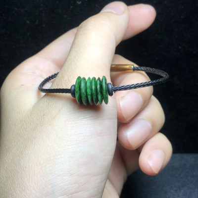 Lắc Tay Đồng Điếu Sơn Thuỷ Bình An, May Mắn, Tài Lộc màu xanh lá - hợp tất cả các mệnh