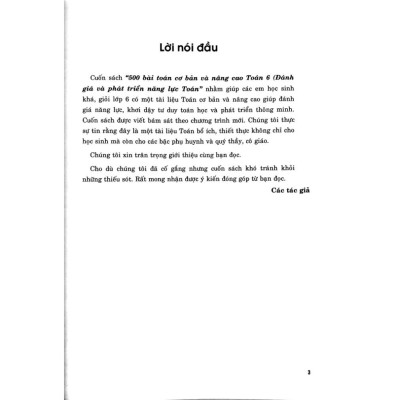 Sách - 500 Bài Tập Cơ Bản Và Nâng Cao Toán 6 (Đánh Giá Và Phát Triển Năng Lực Toán)