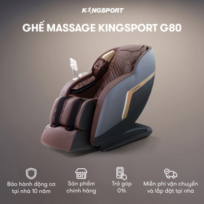 CHỈ GIAO MIỀN BẮC | Ghế massage KINGSPORT G80 cao cấp con lăn 3D với 12 bài tập, công nghệ lọc khí Ion âm, túi khí massage chân cao